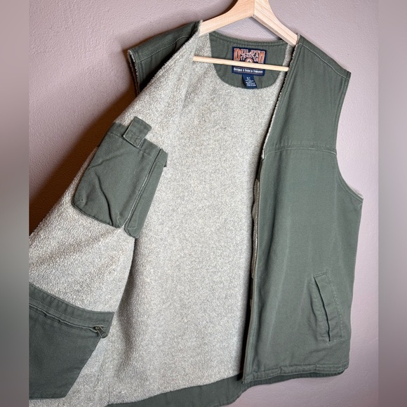Vintage Duluth Trading Co Men's Green Zip Up Utility Vest Sherpa Lining XL Tall - Picture 13 of 16